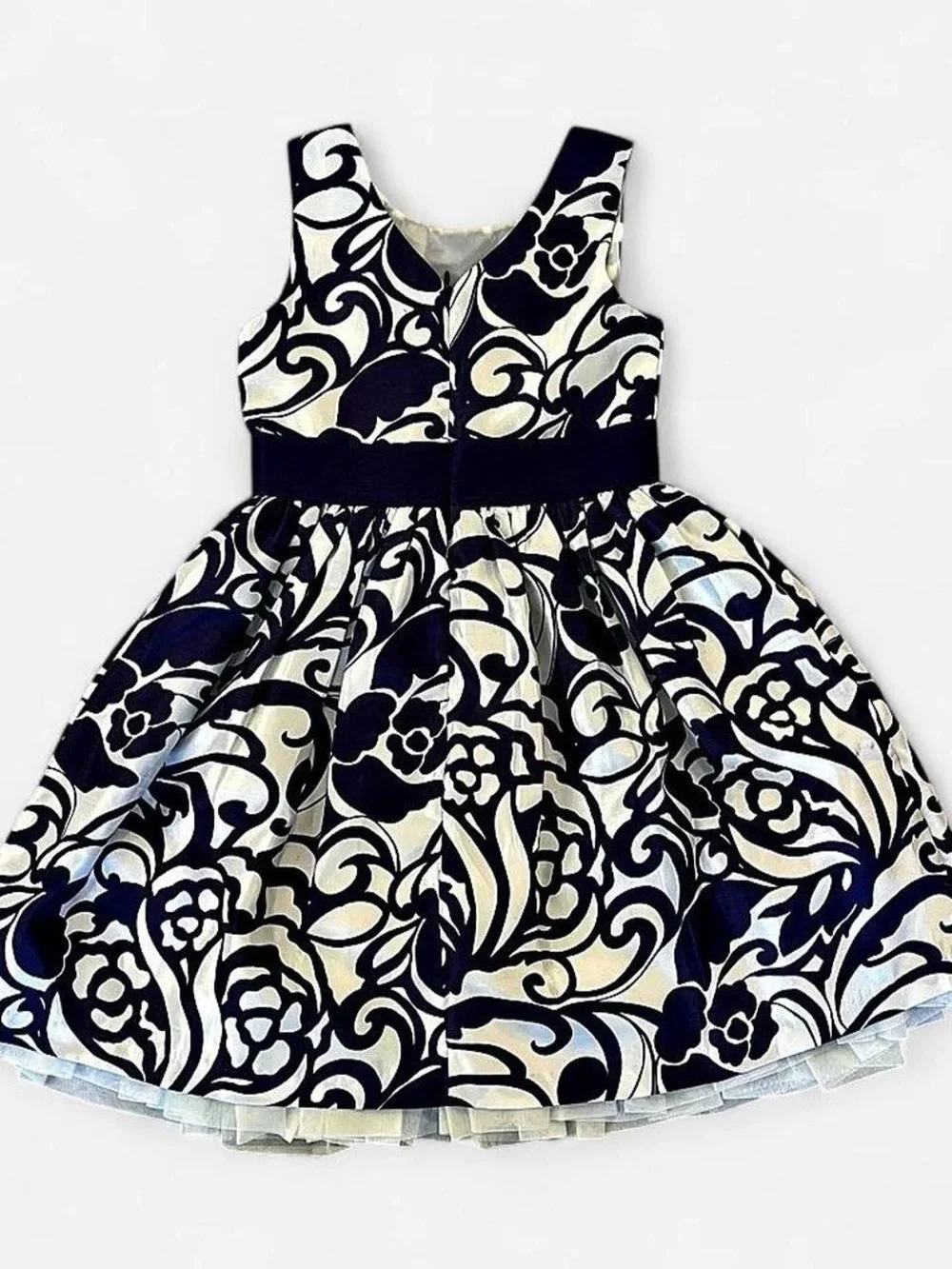Gymboree Plum and Cream Floral Fit-and-Flare Party Dress